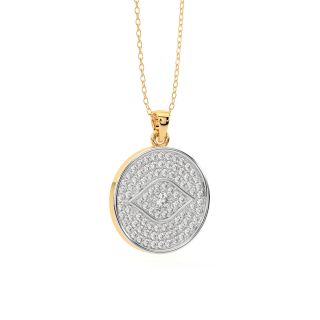 Circle Of Evil Eye Diamond Pendant